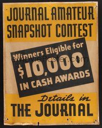 1s060 JOURNAL AMATEUR SNAPSHOT CONTEST 21x27 advertising poster '30s $10,000 in cash awards!