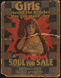1s051 SOUL FOR SALE special 19x25 '18 wonderful artwork & taglines, avoid this girl's mistakes!