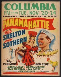 1s199 PANAMA HATTIE jumbo WC '42 art of laughing sailor Red Skelton & sexy dancer Ann Sothern!