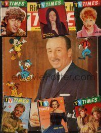 1t030 LOT OF 7 TV TIMES AUSTRALIAN MAGAZINES '60s Walt Disney, Fess Parker, Lucy, Morticia Addams