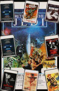 1t047 LOT OF 9 FOLDED BELGIAN REPRO POSTERS '90s Pale Rider, Return of the Jedi & more!
