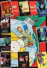 1t064 LOT OF 38 UNFOLDED AND FORMERLY FOLDED VIDEO ONE-SHEETS '90s Simpsons Christmas & more!