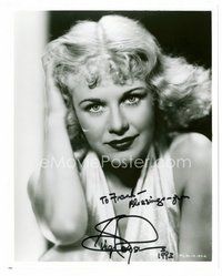 1t271 GINGER ROGERS signed 8x10 REPRO still '93 head & shoulders portrait of the pretty star!