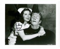 1t274 JANE ADAMS signed 8x10 REPRO still '80s w/Glenn Strange as Frankenstein from House of Dracula!