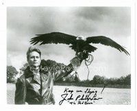 1t280 JOHN PHILLIP LAW signed 8x10 REPRO still '80s great portrait as The Red Baron with hawk!