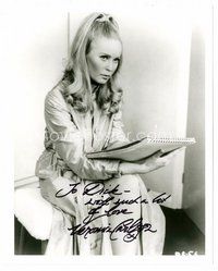 1t310 VERONICA CARLSON signed 8x10 REPRO still '90s seated portrait of the sexy English model!