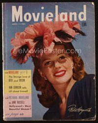 1t189 MOVIELAND magazine March 1947 wonderful smiling portrait of beautiful Rita Hayworth!