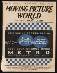 1t163 MOVING PICTURE WORLD exhibitor magazine July 26, 1919 Mutt & Jeff, Elmo Lincoln, Minter