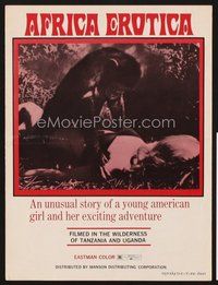 1t075 AFRICA EROTICA pressbook '71 a young American girl's sexual adventures in the jungle!