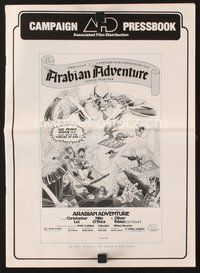 1t077 ARABIAN ADVENTURE pressbook '79 Christopher Lee, great comic book artwork by Alex Saviuk!
