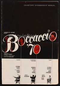 1t081 BOCCACCIO '70 pressbook '62 sexy Loren, Ekberg & Schneider, plus Fellini, De Sica & Visconti!