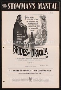1t082 BRIDES OF DRACULA pressbook '60 Terence Fisher, Hammer, Peter Cushing as Van Helsing!