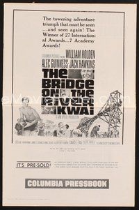 1t083 BRIDGE ON THE RIVER KWAI pressbook R64 William Holden, Alec Guinness, David Lean classic!