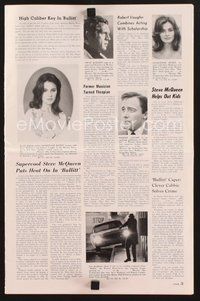 1t087 BULLITT pressbook '68 Steve McQueen, Jacqueline Bisset, Peter Yates car chase classic!