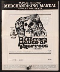1t092 DR. TERROR'S HOUSE OF HORRORS pressbook '65 Christopher Lee, cool horror art!