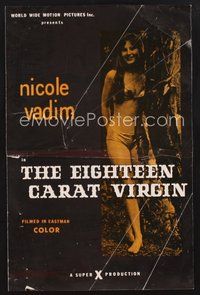 1t093 EIGHTEEN CARAT VIRGIN pressbook '72 many images of sexy naked Nicole Vadim!