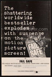 1t096 FAIL SAFE pressbook '64 the shattering worldwide bestseller directed by Sidney Lumet!