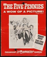 1t099 FIVE PENNIES pressbook '59 great artwork of Danny Kaye, Louis Armstrong & Barbara Bel Geddes!