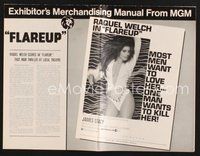 1t100 FLAREUP pressbook '70 most men want super sexy Raquel Welch, but one man wants to kill her!