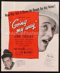 1t102 GOING MY WAY pressbook '44 Bing Crosby, Rise Stevens & Barry Fitzgerald in McCarey classic!