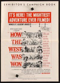 1t109 HOW THE WEST WAS WON pressbook '64 John Ford epic, Debbie Reynolds, Greg Peck & all-star cast!