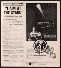 1t111 I AIM AT THE STARS pressbook '60 Curt Jurgens as Wernher Von Braun, destiny is in his hands!