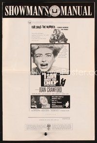 1t112 I SAW WHAT YOU DID pressbook '65 Joan Crawford, William Castle, you may be the next target!