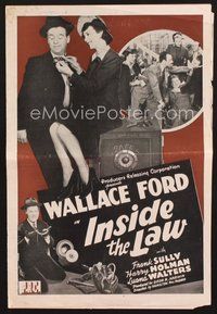 1t113 INSIDE THE LAW pressbook '42 Wallace Ford, Luana Walters, bank robbery!