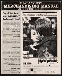 1t125 LOVE WITH THE PROPER STRANGER pressbook '64 romantic close up of Natalie Wood & Steve McQueen!