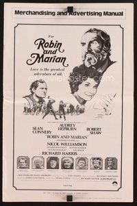 1t143 ROBIN & MARIAN pressbook '76 art of Sean Connery & Audrey Hepburn by Drew Struzan!