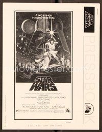 1t149 STAR WARS pressbook '77 George Lucas classic sci-fi epic, great art by Tom Jung!