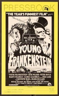 1t159 YOUNG FRANKENSTEIN pressbook '74 Mel Brooks, Gene Wilder, Peter Boyle & Marty Feldman!