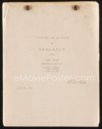1t213 BROADWAY continuity & dialogue script April 25, 1942, screenplay by Felix Jackson & Bright!