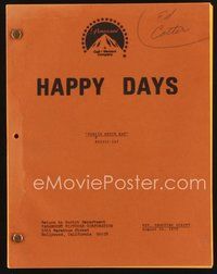 1t224 HAPPY DAYS TV revised shooting script August 24, 1979, Fonzie Meets Kat Mandu!