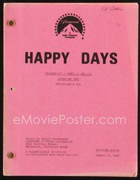 1t226 HAPPY DAYS TV shooting script August 18, 1977, Hollywood Parts II and III!