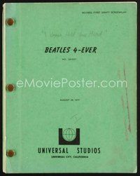 1t234 I WANNA HOLD YOUR HAND revised first draft script Aug 24, 1977, Zemeckis, Beatles 4-Ever!