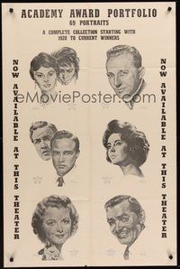1w015 ACADEMY AWARD PORTFOLIO 1sh '62 Volpe art of Bing Crosby, Elizabeth Taylor, Clark Gable!