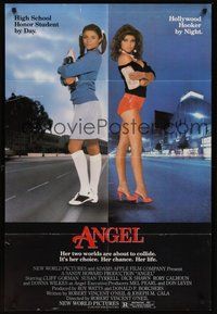 1w040 ANGEL 1sh '83 high school honor student by day, Hollywood hooker by night!