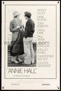 1w045 ANNIE HALL 1sh '77 full-length Woody Allen & Diane Keaton, a nervous romance!