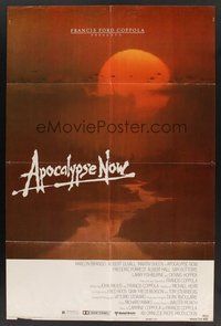 1w049 APOCALYPSE NOW advance 1sh '79 Francis Ford Coppola, cool image of helicopters over river!