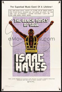 1w102 BLACK MOSES OF SOUL 1sh '73 Isaac Hayes, the superbad music event of a lifetime!