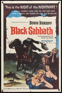 1w103 BLACK SABBATH 1sh '64 Boris Karloff in Mario Bava's I Tre volti Della Paura, severed head!