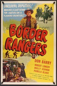 1w127 BORDER RANGERS 1sh '50 Don 'Red' Barry, Robert Lowery, a last stand for justice!