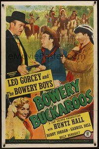 1w130 BOWERY BUCKAROOS 1sh '47 Leo Gorcey & Bowery Boys w/Huntz Hall in wacky western!