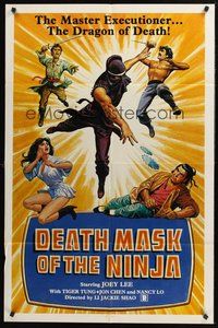 1w230 DEATH MASK OF THE NINJA 1sh '87 cool ninja art, the master executioner, dragon of death!