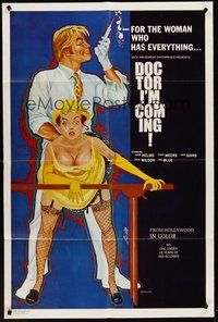 1w250 DOCTOR I'M COMING 1sh '71 John Holmes, wacky sex artwork by S.W.M.!