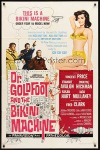 1w255 DR. GOLDFOOT & THE BIKINI MACHINE 1sh '65 Vincent Price, sexy babes with kiss & kill buttons!