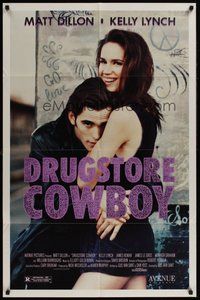1w263 DRUGSTORE COWBOY 1sh '90 Matt Dillon & sexy Kelly Lynch, directed by Gus Van Sant!