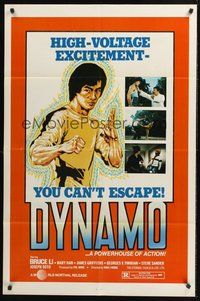 1w265 DYNAMO 1sh '80 Bruce Li is a powerhouse of action, high-voltage excitement you can't escape!
