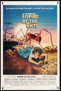 1w273 EMPIRE OF THE ANTS 1sh '77 H.G. Wells, great Drew Struzan art of monster attacking!